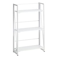 Vienna 3-Tier White Folding Bookshelf