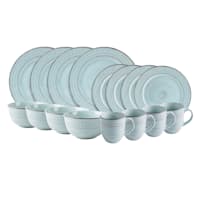 16-Piece Cosenza Dinnerware Set, Aqua