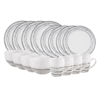 16-Piece Black Scratch Dinnerware Set