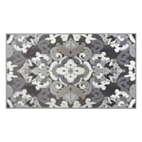 Arrington Grey & White Medallion High-Low Washable Accent Rug, 2x4