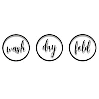3-Piece Wash, Dry, Fold Glass Wall Sign, 8"