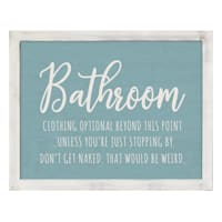 Bathroom Framed Wall Sign, 11x14