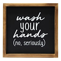 Wash Your Hands Framed Wall Sign, 10"