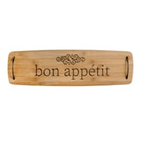 Bon Appetit Bamboo Wood Serving Board with Metal Handles, 24"