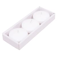 3-Pack Unscented Floating Overdip Candles, White