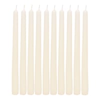 10-Pack Ivory Unscented Taper Candles, 10"