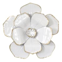 White Metal Flower Wall Art, 6"