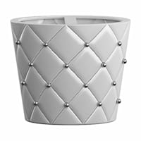 Providence White Quilted Stud Toothbrush Holder, 4"