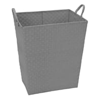 Kids Tapered Ribbon Laundry Hamper with Handle, Grey