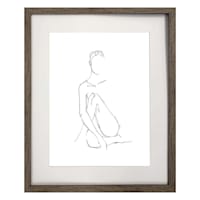Framed Figurative Nude Contour Wall Art, 17x21