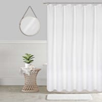 Tilly White Diamond Embossed Shower Curtain, 72"