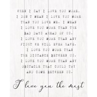 I Love You the Most Sentiment Canvas Wall Sign, 18x24