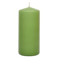Green Unscented Overdip Pillar Candle, 3x6