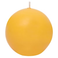 Yellow Unscented Overdip Sphere Candle, 3"