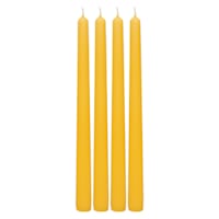 4-Pack Yellow Unscented Overdip Taper Candles, 10"