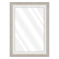 Janice Distressed Grey & White Rectangle Wall Mirror, 31x43