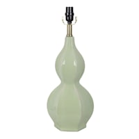 Grace Mitchell 21in. Green Gourd Ceramic Table Lamp