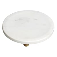 White Marbled Footed Trinket Tray, 8"