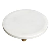 Honeybloom White Marbled Footed Trinket Tray, 5"