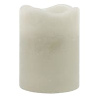 Grey Wax LED Pillar Candle with 6 Hour Timer, 3x4