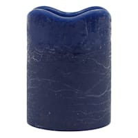 Honeybloom Dark Blue Wax LED Pillar Candle with 6 Hour Timer, 3x4
