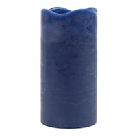 Honeybloom Dark Blue Wax LED Pillar Candle with 6 Hour Timer, 3x6