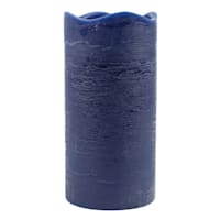 Honeybloom Dark Blue Wax LED Pillar Candle with 6 Hour Timer, 4x8