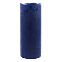 Honeybloom Dark Blue Wax LED Pillar Candle with 6 Hour Timer, 4x10