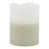 Honeybloom Grey Ombre Wax LED Pillar Candle with 6 Hour Timer, 3x4