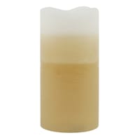 Honeybloom Brown Ombre Wax LED Pillar Candle with 6-Hour Timer, 3x6