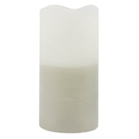 Honeybloom Grey Ombre Wax LED Pillar Candle with 6 Hour Timer, 3x6
