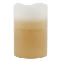 Honeybloom Brown Ombre Wax LED Pillar Candle with 6 Hour Timer, 4x6