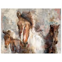 Framed Horses Embellished Canvas Wall Art, 30x40