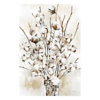 Framed Cotton Blossoms I Light Embellished Canvas Wall Art, 24x36