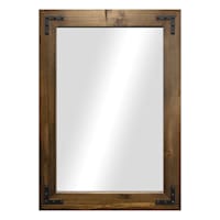 Wood & Metal Accents Framed Rectangle Wall Mirror, 32x44