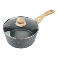 Grey Speckled Non-Stick Sauce Pan with Lid, 3qt
