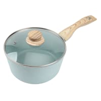 Mint Green Speckled Non-Stick Sauce Pan with Lid, 3qt