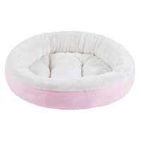 Crystal Pink Velvet & Microtec Donut Pet Bed, 18"