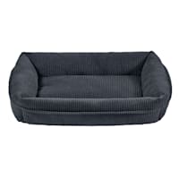 Grey Corduroy Cuffed Pet Bed, 18x22
