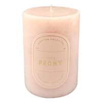 Sheer Peony Scented Pillar Candle, 3x4
