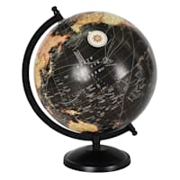 Black Metal Globe Decor, 11"