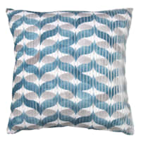 Helen Teal Scroll Throw Pillow, 18"