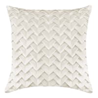 Ivory Triangle Pleated Velvet Throw Pillow, 18"