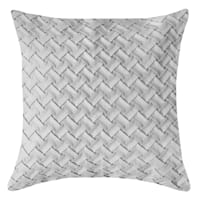 Providence Platinum Basketweave Throw Pillow, 18"