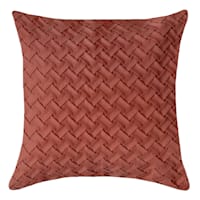 Providence Burgundy Basketweave Throw Pillow, 18"