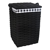 Floor Standing Laundry Hamper with Printed Buffalo Check Liner, Large