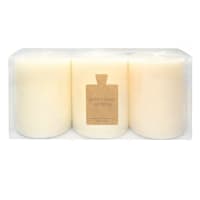 Honeybloom 3-Pack White Unscented Pillar Candles, 3x4