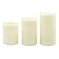 3-Pack Ivory LED Flameless Pillar Candles