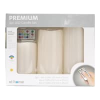 3-Piece Flameless LED White Candles with Remote, 4"