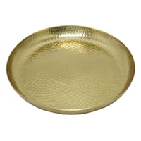 Found & Fable Round Hammered Aluminum Serving Tray, Small